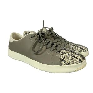 Cole Haan Green and Cream Sneakers with Snakeskin Pattern Size 7